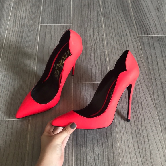 Shoes - NWOT LUST FOR LIFE Bright Coral Pointed Toe Heels
